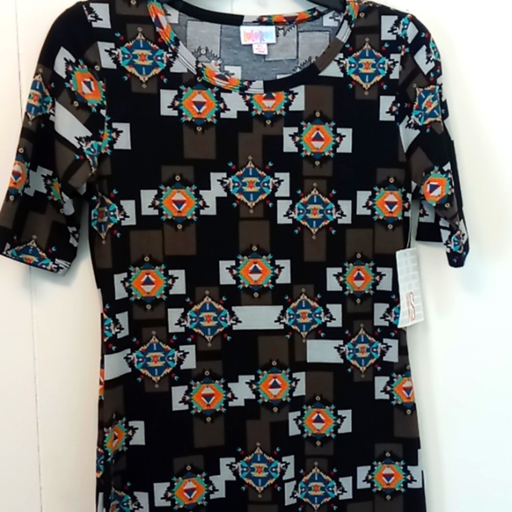 LuLaRoe Julia dress Western block print XS NWT